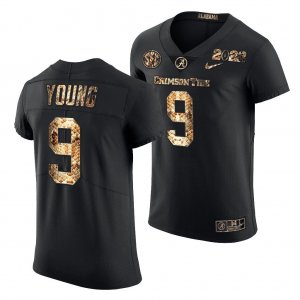 Men's Alabama Crimson Tide #9 Bryce Young 2022 Playoff Black Python Skin Uniform NCAA College Football Jersey 2403LOWP7